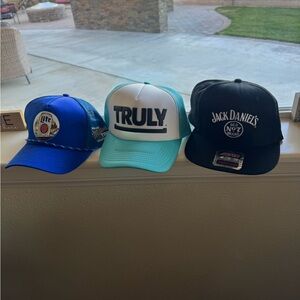 Trucker Hat Trio - Miller Lite, Truly, Jack Daniel’s hats New